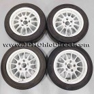 JDM Enkei Sport RC-T5 White 15" Wheel and Tire Set 